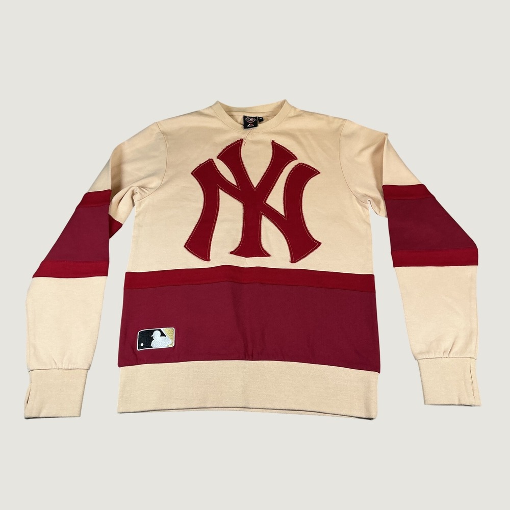 Majestic Mens M Cream Burgundy Long Sleeve Baseball Shirt World Series NWOT